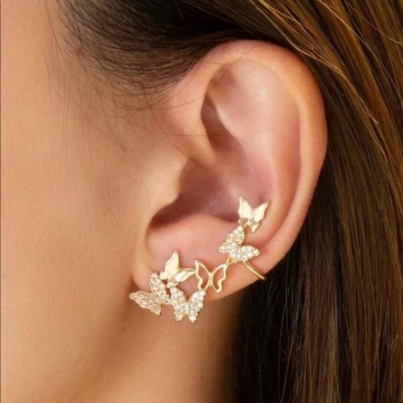 Jewelry - • Leigh • Rhinestone Butterfly Stud Cuff